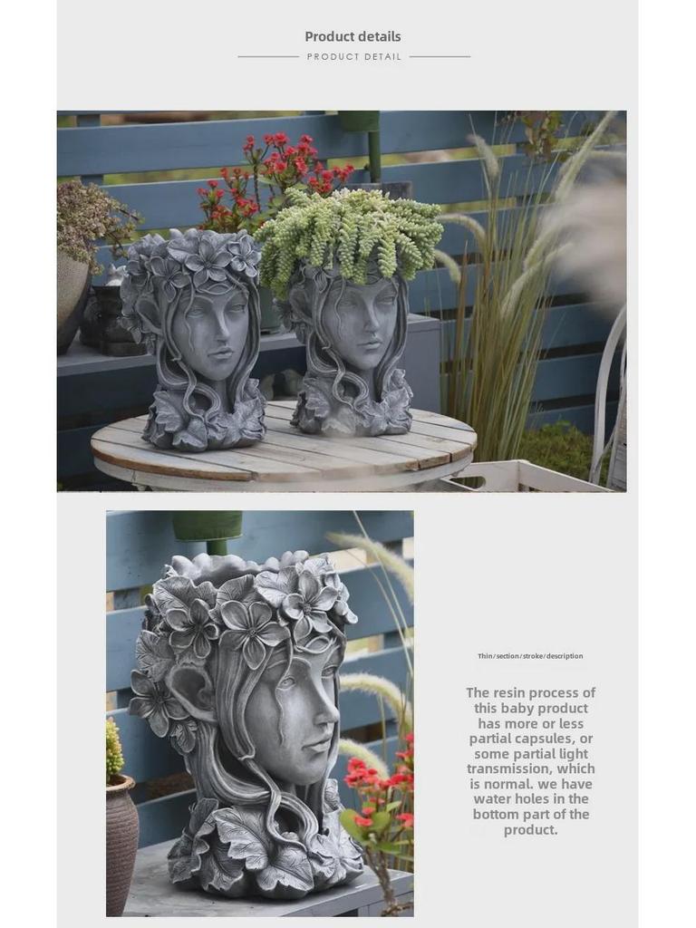 European Garden Goddess Head Planter Venus Sculpture