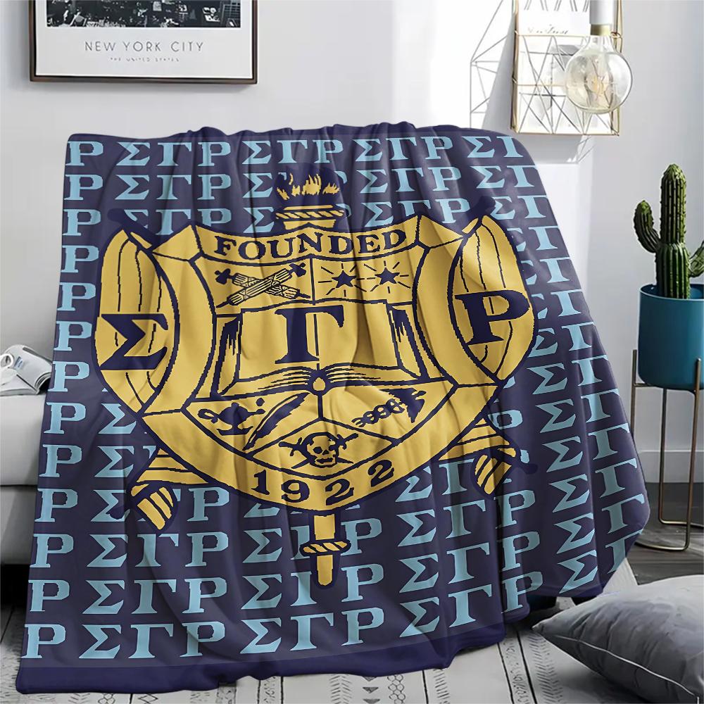 1Pc Sigma Gamma Rho Print Flannel Blanket, High quality Comfortable for All Seasons, Home Decor, Warmth and Comfort, Perfect for Gifts
