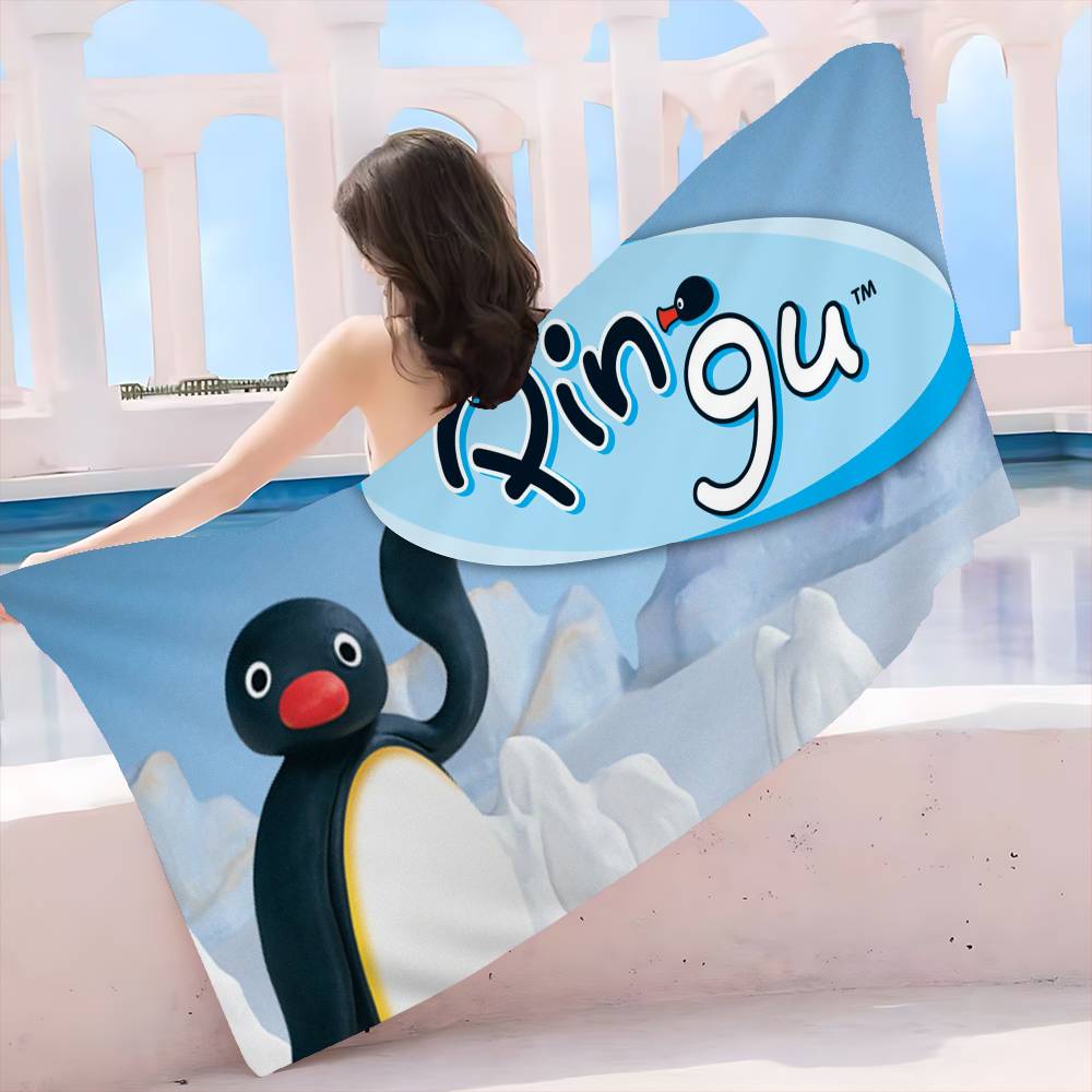 Kreskówka P-Pingu P-Pingwin Film Anime Ręcznik Plażowy do Pływania Miękki Chłonny Myjka Prezenty dla Dzieci na Podróż Kemping Siłownię