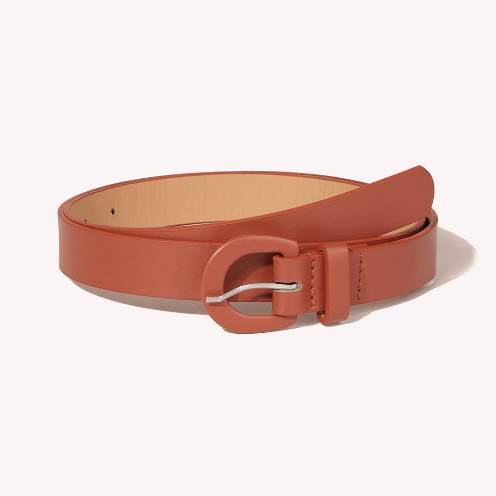 Womens Basic Pu Leather Belt With Pin Closure For Office And Daily Use