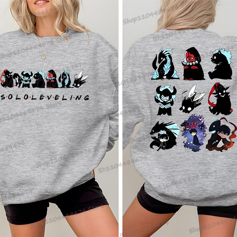 Solo Leveling Crewneck Sweatshirt Unisex Anime Fan Gift Fashion Casual Hoodies Sung Jin Woo Cartoon Classic Street Style Hoodies