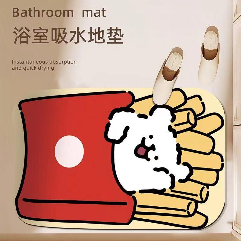 

Cute quick-drying diatom mud floor mat bathroom absorbent floor mat household cartoon toilet non-slip and easy to take care of foot mat 40x60cm