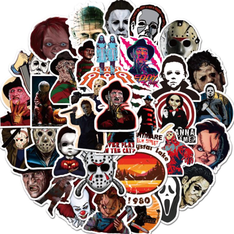 10 30 50Pcs Halloween Themed Horror Characters Graffiti Waterproof Skateboard Travel Suitcase Phone Laptop Luggage Stickers