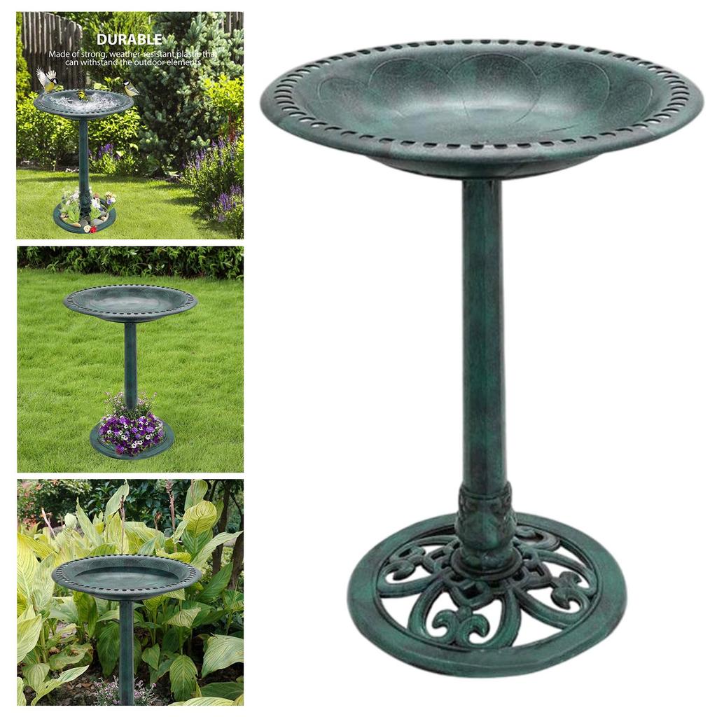 Outdoor Bird Bath Rustic Flower Design Lightweight Decoration Birdbaths for Garden Patio Backyard Ornament Housewarming Gift