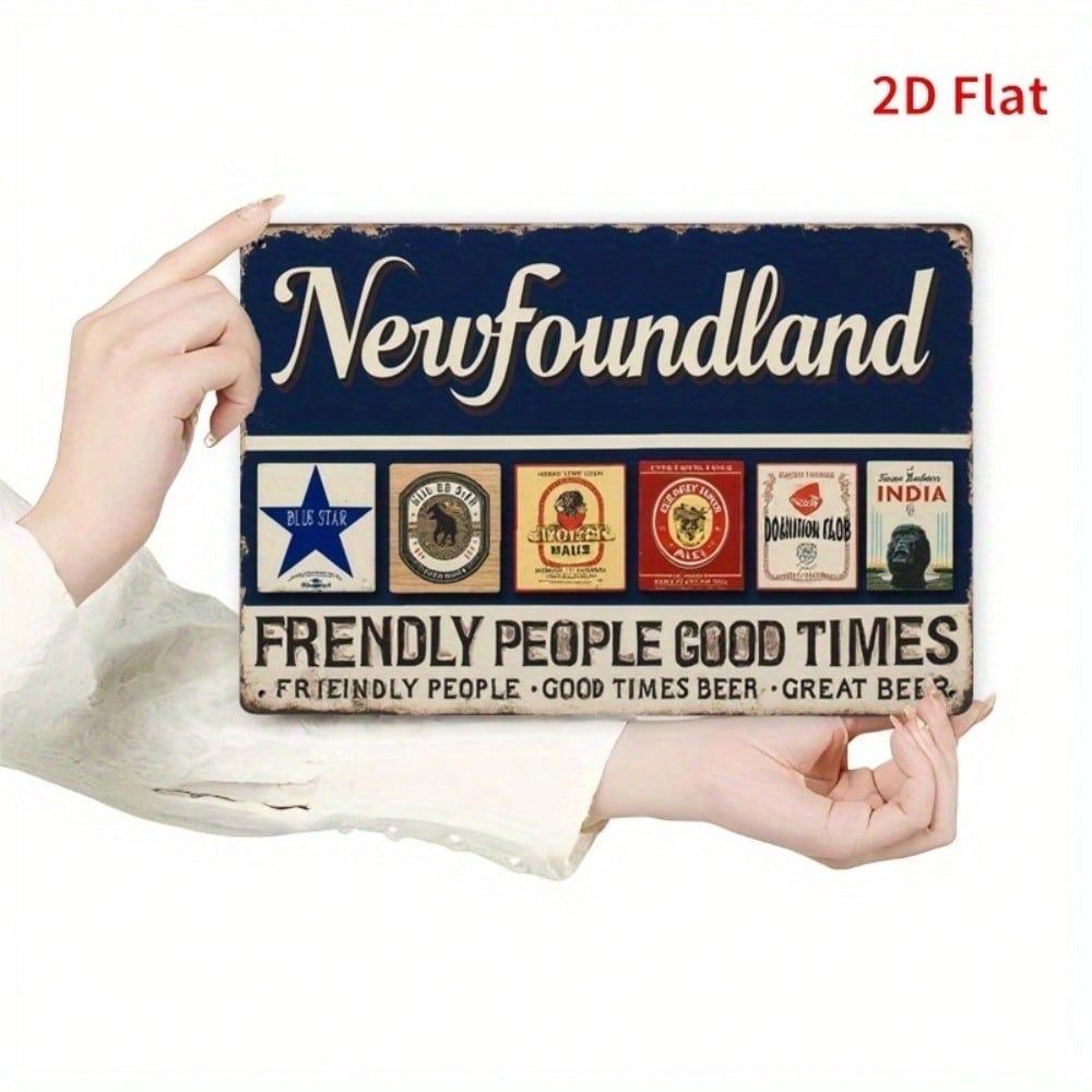 Newfoundland Retro Beer Tin Sign Vintage Metal Wall Art 20x30 Inch Man Cave Pub Cafe Decor