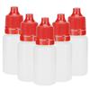 50Pcs 5ml Empty Dropper Bottles Squeezable Eye Liquid Bottle Container with Lids PlugsRed