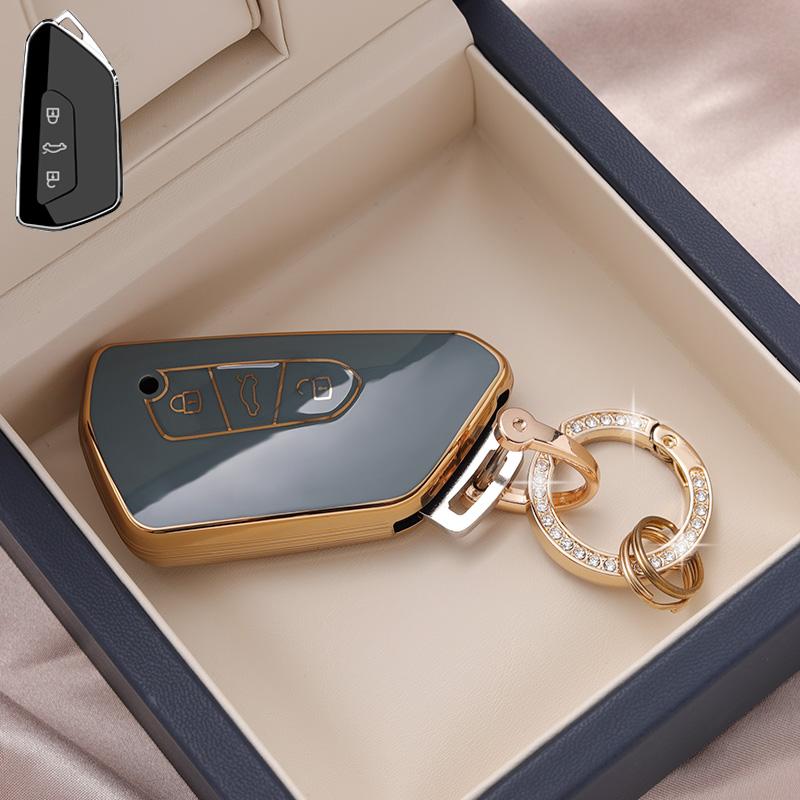 Tpu Car Key Case Cover Protect Shell Bag For Vw Volkswagen Golf 8 Mk8 Id.3 Id.4 Cupra Skoda Octavia A8 Seat Leon Mk4 Formentor