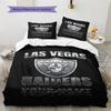 Name Individuelles Las Vegas Raiders Logo Muster Bettwäsche Set Bettbezug Kissenbezug Heimdekoration Geschenk (1 Bettbezug + 2 Kissenbezüge, ohne Füllung)
