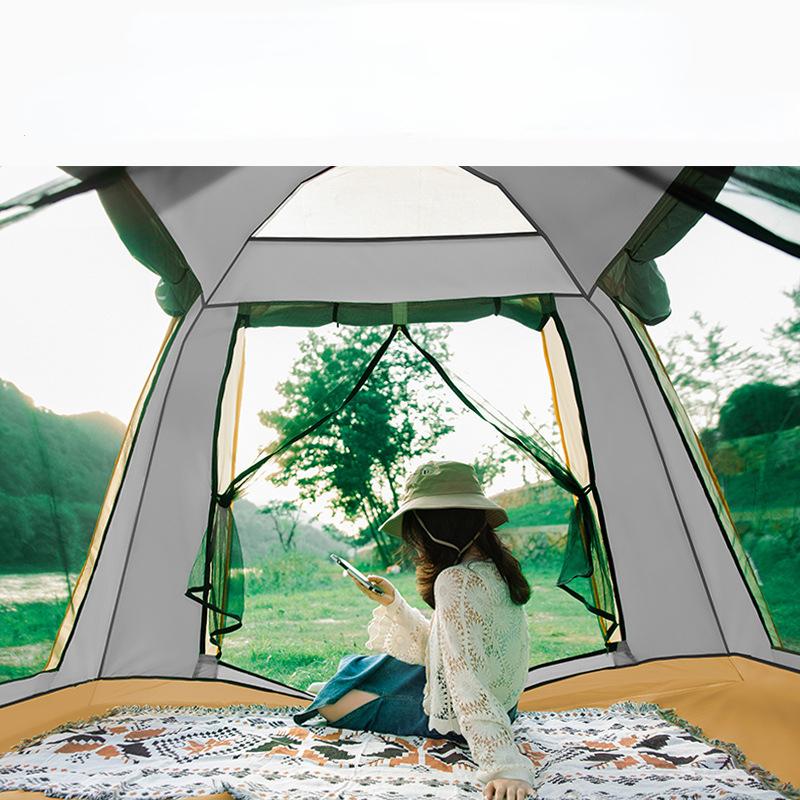 Εξωτερική σκηνή κάμπινγκ 4-6 ατόμων Αυτόματη γρήγορη ανοιγόμενη αδιάβροχη σκηνή Rainfly Οικογενειακή Στιγμιαία εγκατάσταση σκηνής Τουριστική σκηνή