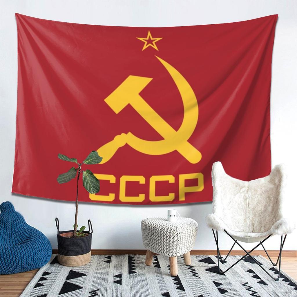 CCCP StarSovietUnion USSR Tapestry Decoration Art Aesthetic Tapestries for Living Room Bedroom Home Wall Cloth Wall Hanging