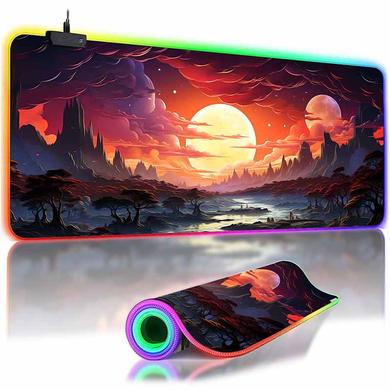 Sakura Scenery Moon Mousepad HD Printing Computer Gamers Desk Mat Locking Edge Non-slip Mouse Pad XXL Keyboard PC Desk Pads