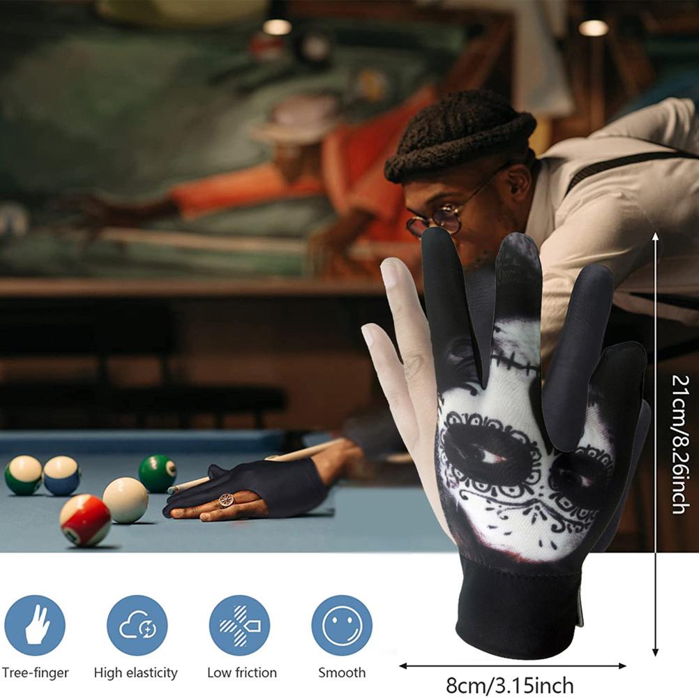 3 Fingers Billiard Gloves for Men Women Elastic Nonslip Wear Resistant Breathable Pool Cue Gloves