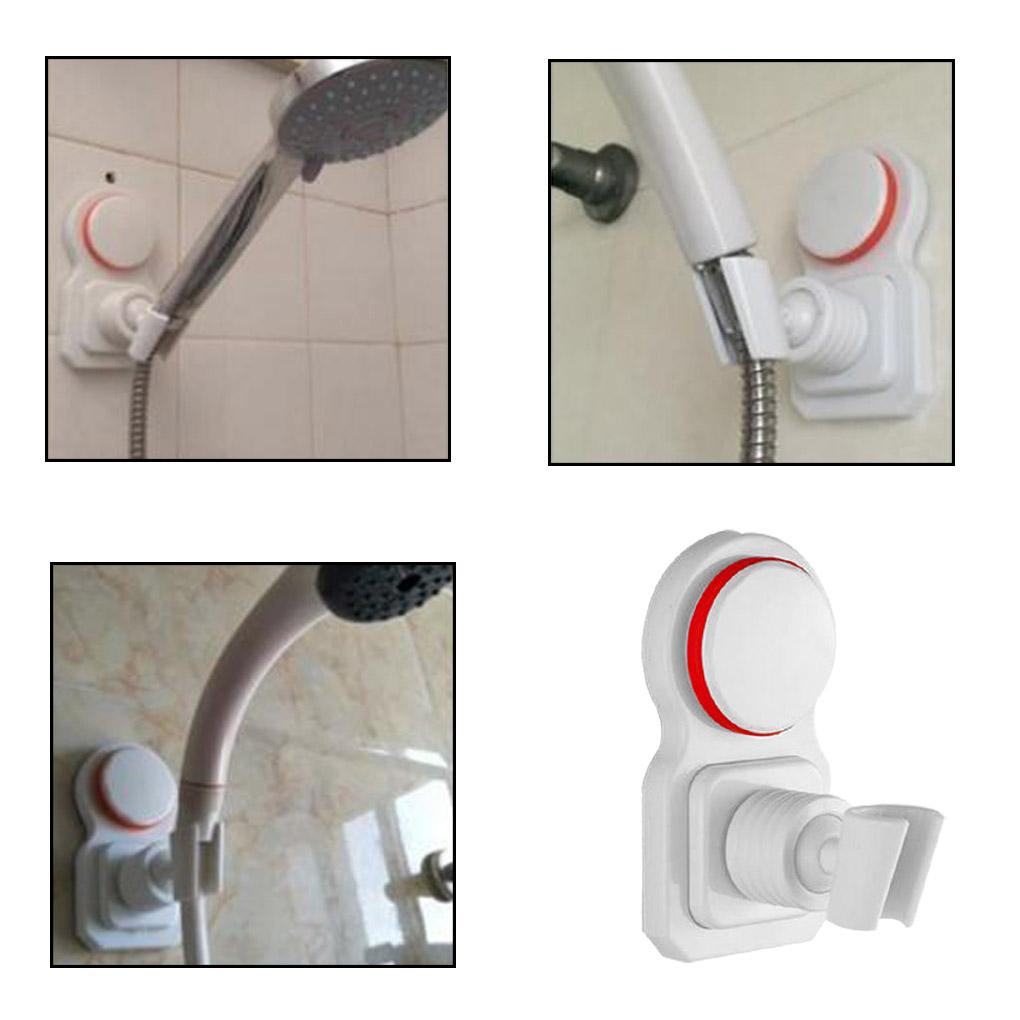 Shower Head Holder Adjustable Shower Spray Bracket Nail-free Wall Mounted Showerhead Rack Silver