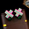Vintage medieval exaggerated earrings women, fashionable retro high-end earrings literary light luxury temperament earrings