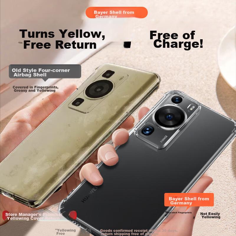 Phone Case for Huawei P40, Protective Cover for Huawei P40, Full Lens Protection Ultra-Thin Simple Trendy Transparent Design - Shockproof Corners