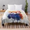 Cute raccoon blanket flannel blanket bedroom thermal blanket portable travel blanket