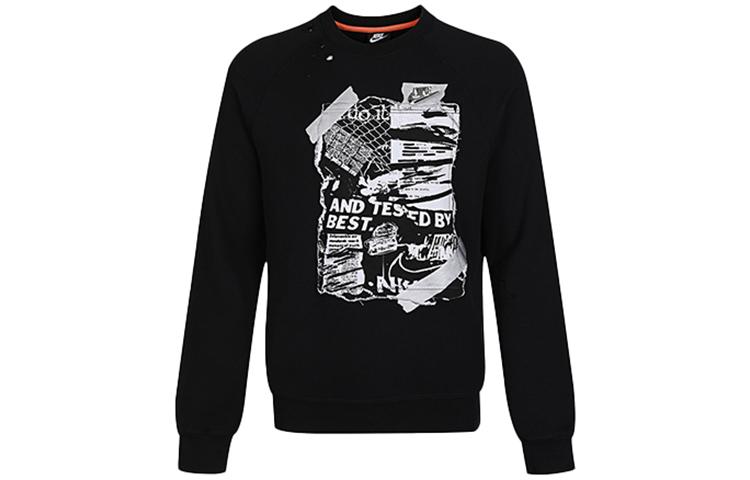 Nike Sweatshirts Men s Black Crew Neck Moderate Regular CW1795-010 L