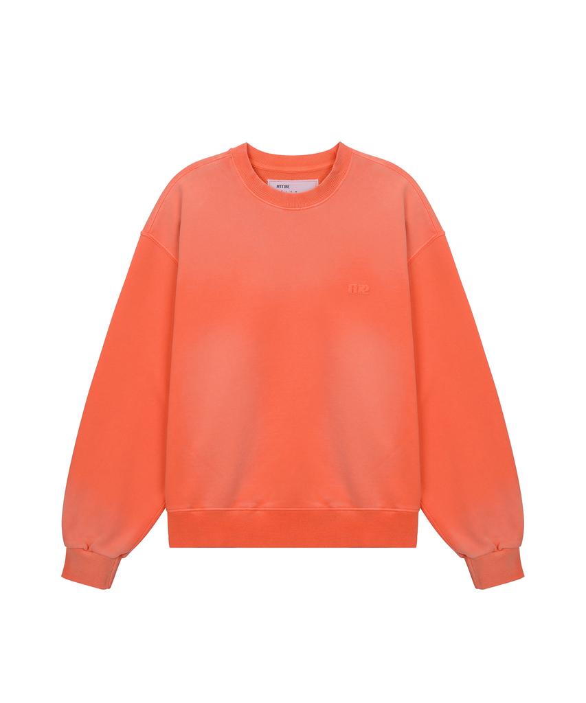 Matile Me Washed Overlay Sweatshirt / Orange