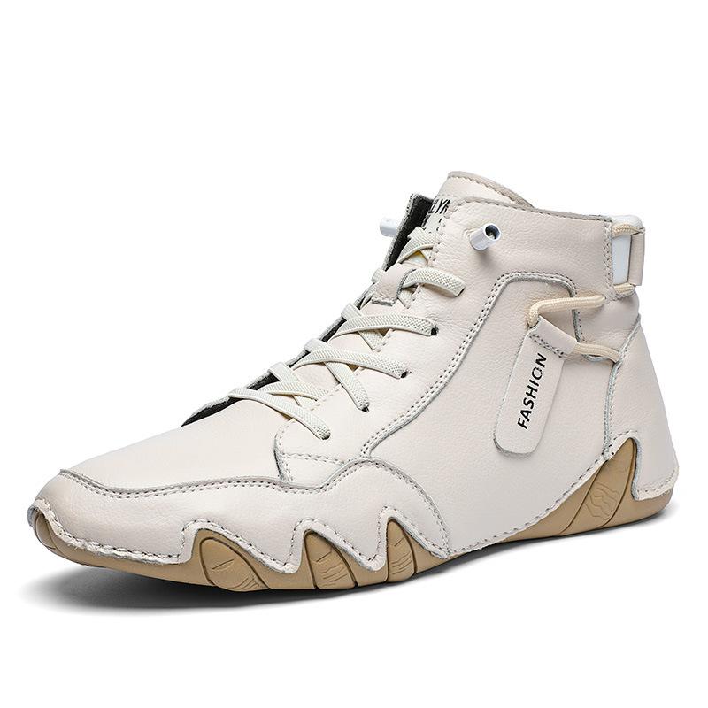 Autumn and Winter New Casual Shoes Leather Shoes High-top Leather Boots Velvet Beanie Shoes Cotton Shoes Genuine Leather Martin Boots Men's Shoes