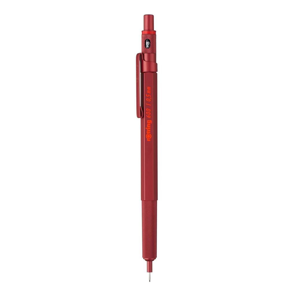 Rotring Mechanical Pencil 600 Madder Red Gift Box with Pen Pouch and Notebook and Shopper 2114264GB 0.5mm