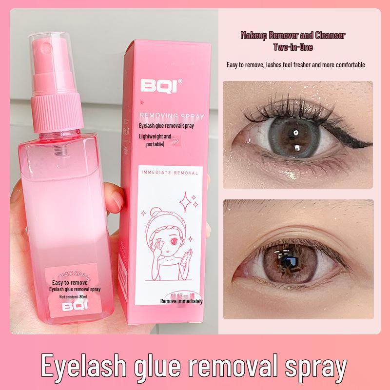 BQI Gentle & Refreshing Eyelash Glue Remover Spray: Fast-Acting, Non-Irritating, Two-in-One Care for Easy Removal 80ml