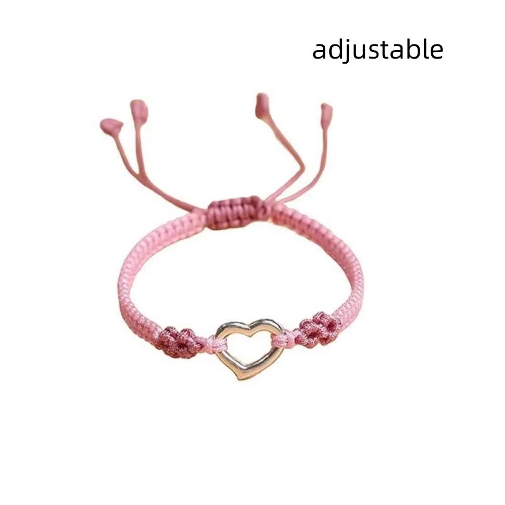 Pink Couple Bracelet Handmade Chain Bracelet Fashion Braided Hand Rope  Bestie Friendship Jewelry