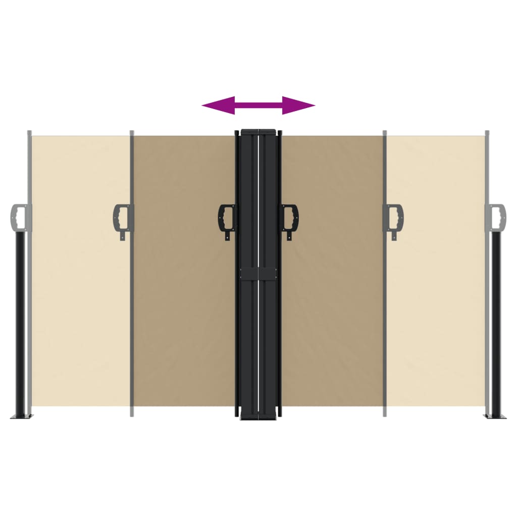 Retractable Side Awning Beige 140 X 600 Cm