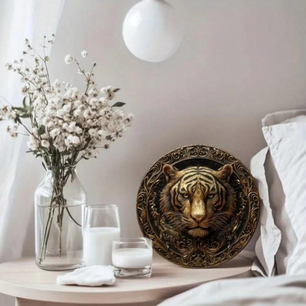 3D Tiger Metal Wall Art Home Decor Party Halloween Gift
