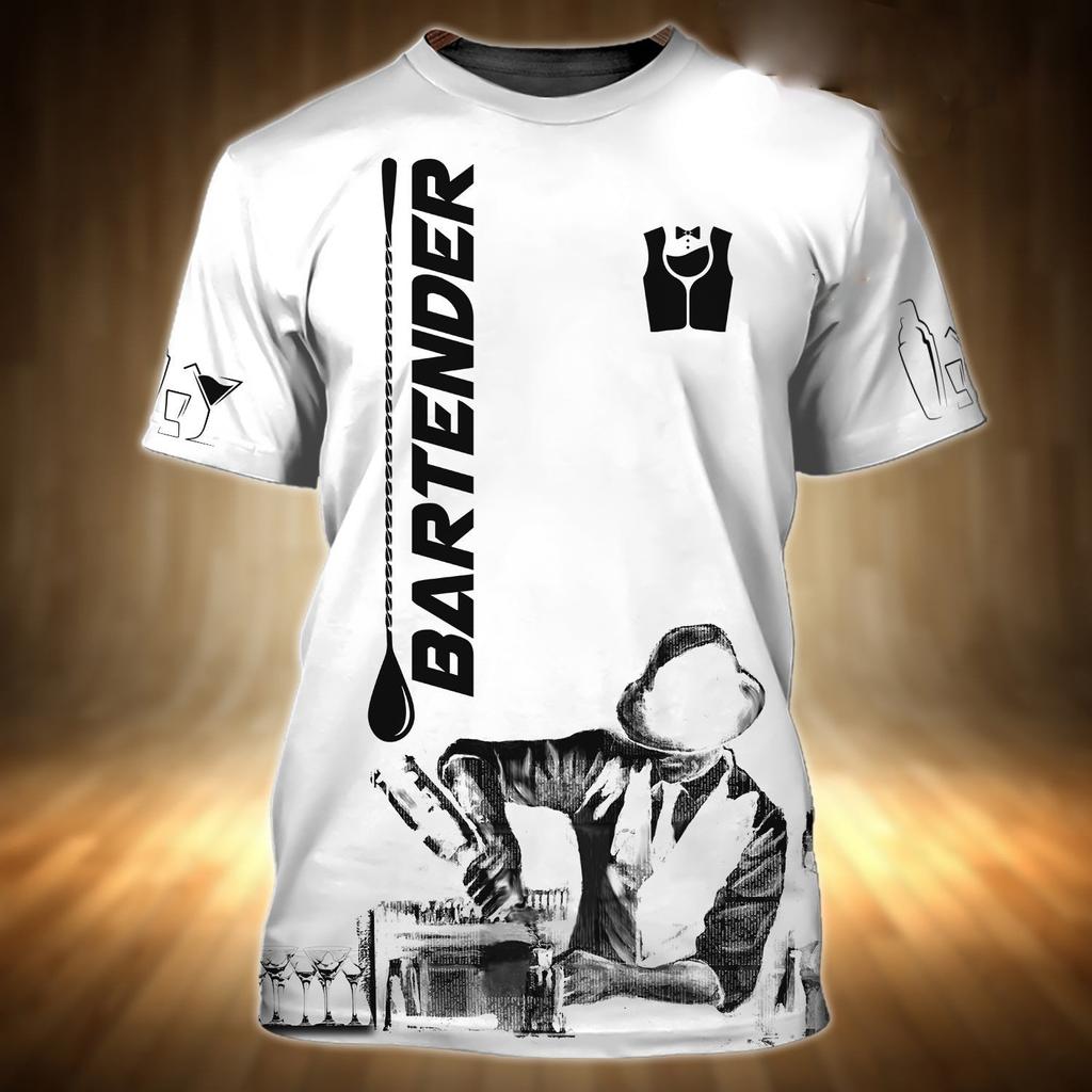 Barista Style Make Coffee 3D Print Summer Men's Round Neck T-shirt Casual Short Sleeve Oversized Pullover Fashion Men Clothing