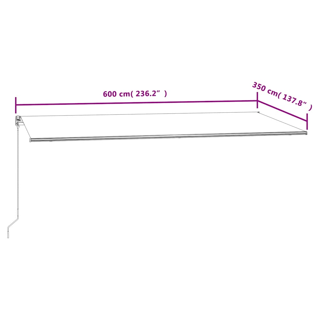 Automatic Retractable Awning 600x350 cm Blue and White