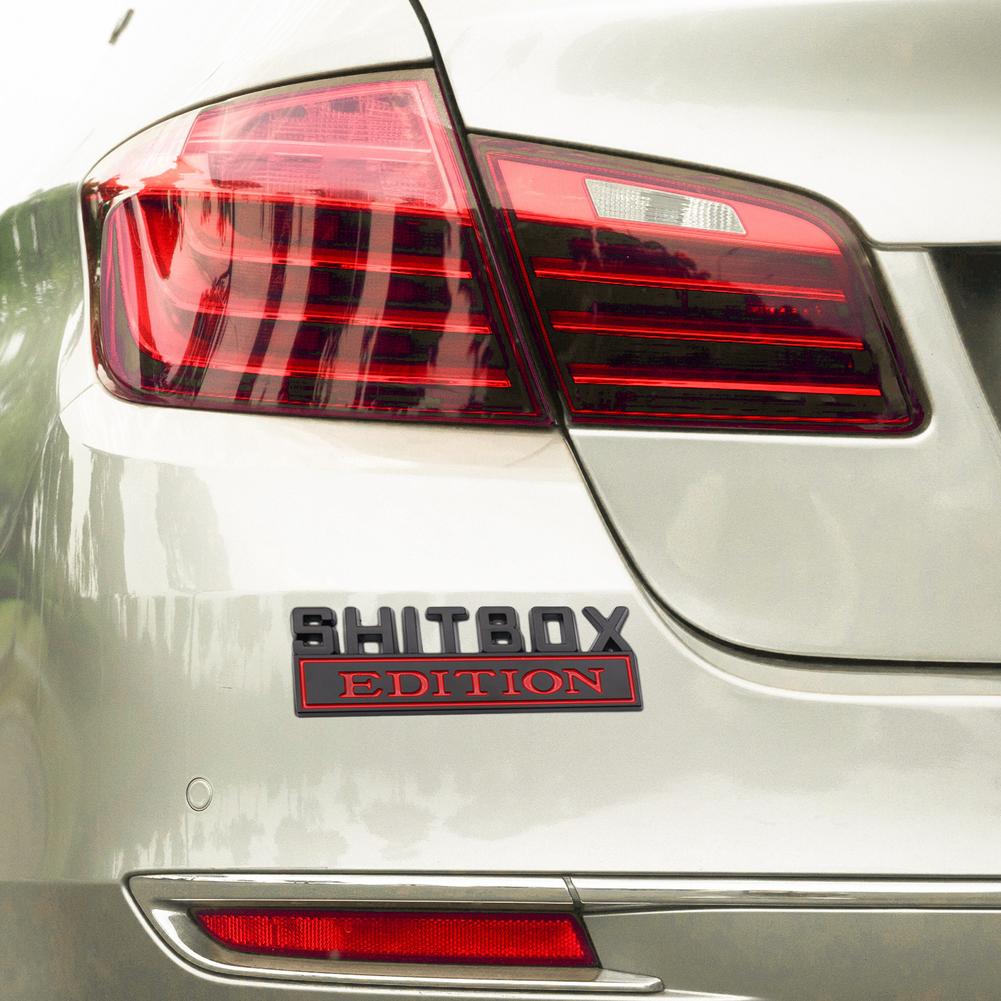 3D Big Size SHITBOX Edition Emblem ABS Car Badge Car Tail Trunk Side Body Stickers Vehicle Sticker Decal For Cars Trucks S