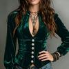 Damen Vintage Tailliertes Oberteil Retro Bluse für Lässige Alltagsmode