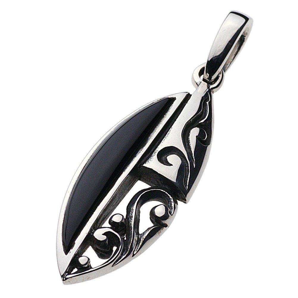 

Подвеска Arabesque Leaf Оникс Серебро p0334 [Cenote] [925 Аксессуары]