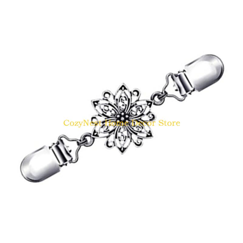 92MF Cardigan Collar Clip Scarf Collar Clip Sweater Shawl Clip Cardigan Brooch Safety Pin For Women Sweater Scarf Shawl Dress