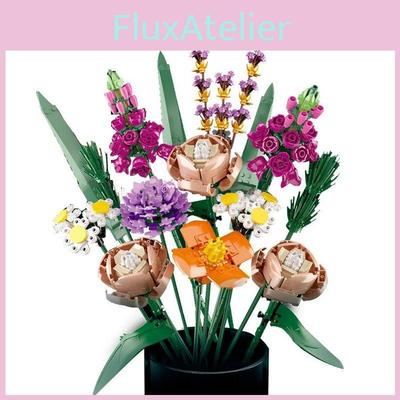 Realistic Roses Flowers Building Block Bricks Educational Toys Set For Girls