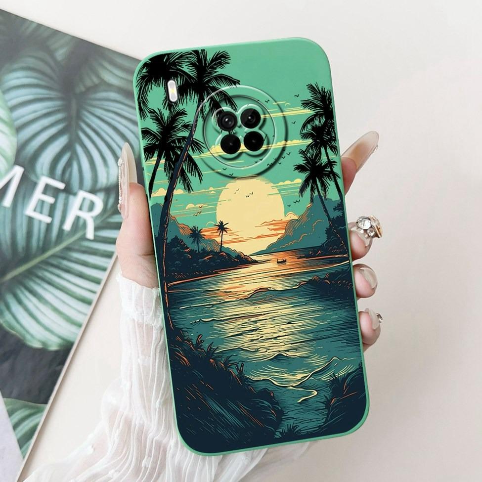 For Huawei Y9A Case Cover Luxury Fashion Flowers Kawaii Cute Cat Shockproof Phone Case For Huawei FRL-22 FRL-23 FRL-L22 FRL-L23