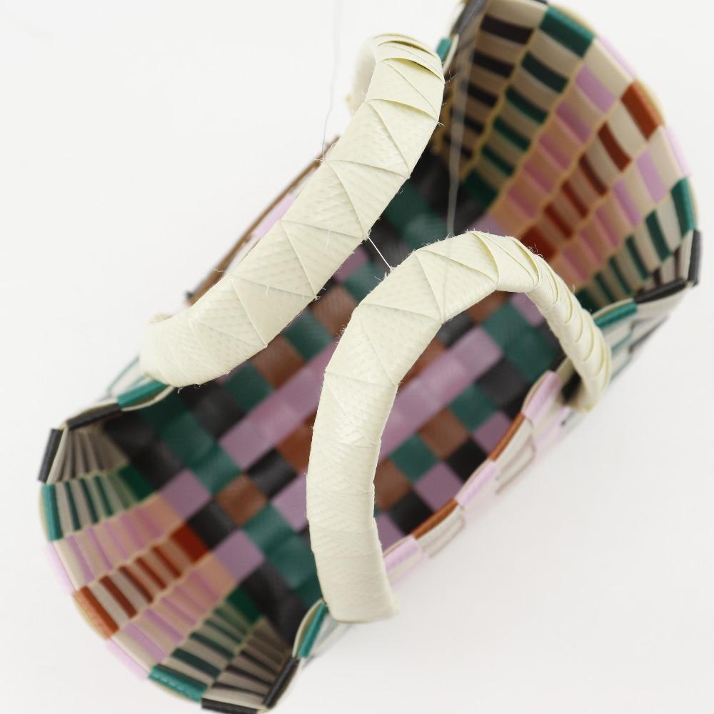 MARNI Woven Micro Basket Handbag White / multicolor polypropylene Women Used