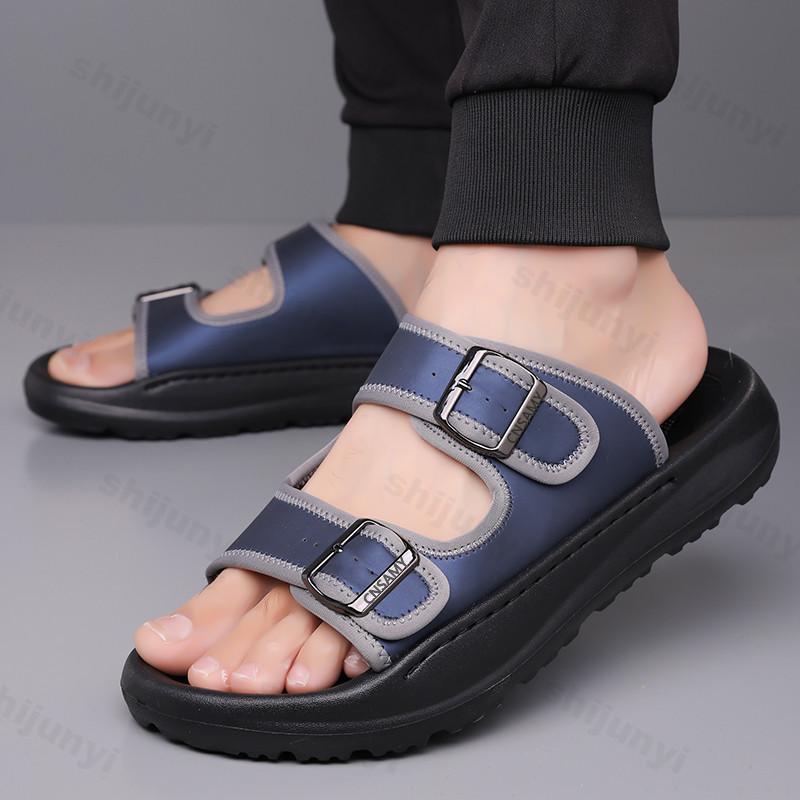 Men's Slippers 2025 Summer Breathable Outdoor Beach Sandals Non Slip Flip Flops New Flat Slippers High Quality Men's Shoes