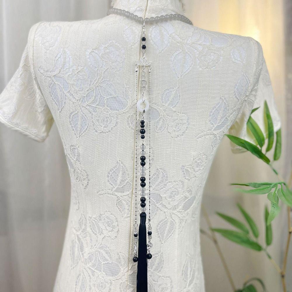 Imitation  Chinese Pearl Necklace Tassel Ethnic Pearl Pendant Fashion Hanfu Necklace  Female