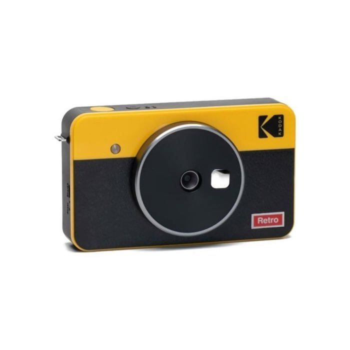 KODAK Mini Shot Combo 2 Retro C210R - 5.3x8.6 Cm Instant Camera - 8 Included - 1.7 Inch LCD - Bluetooth - Yellow &; Black