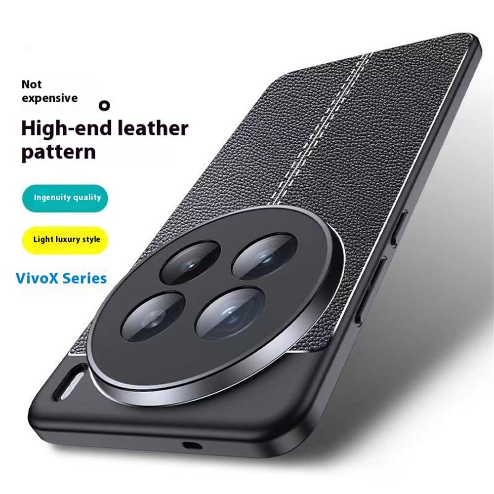 For vivo X200 5G Case Litchi Texture TPU Flexible Phone Cover,Black