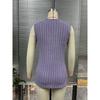 Spring and Summer V-neck Sleeveless Top Solid Color Pit Stripe Women’s Knitted Vests