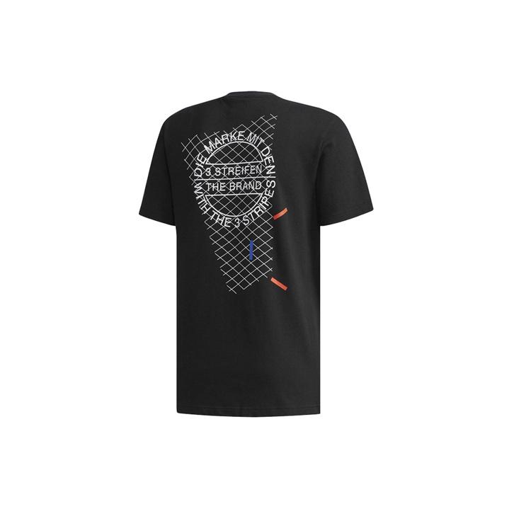 adidas Originals Clover Logo Sports Short Sleeve T-Shirt Men Tops Black CW5174