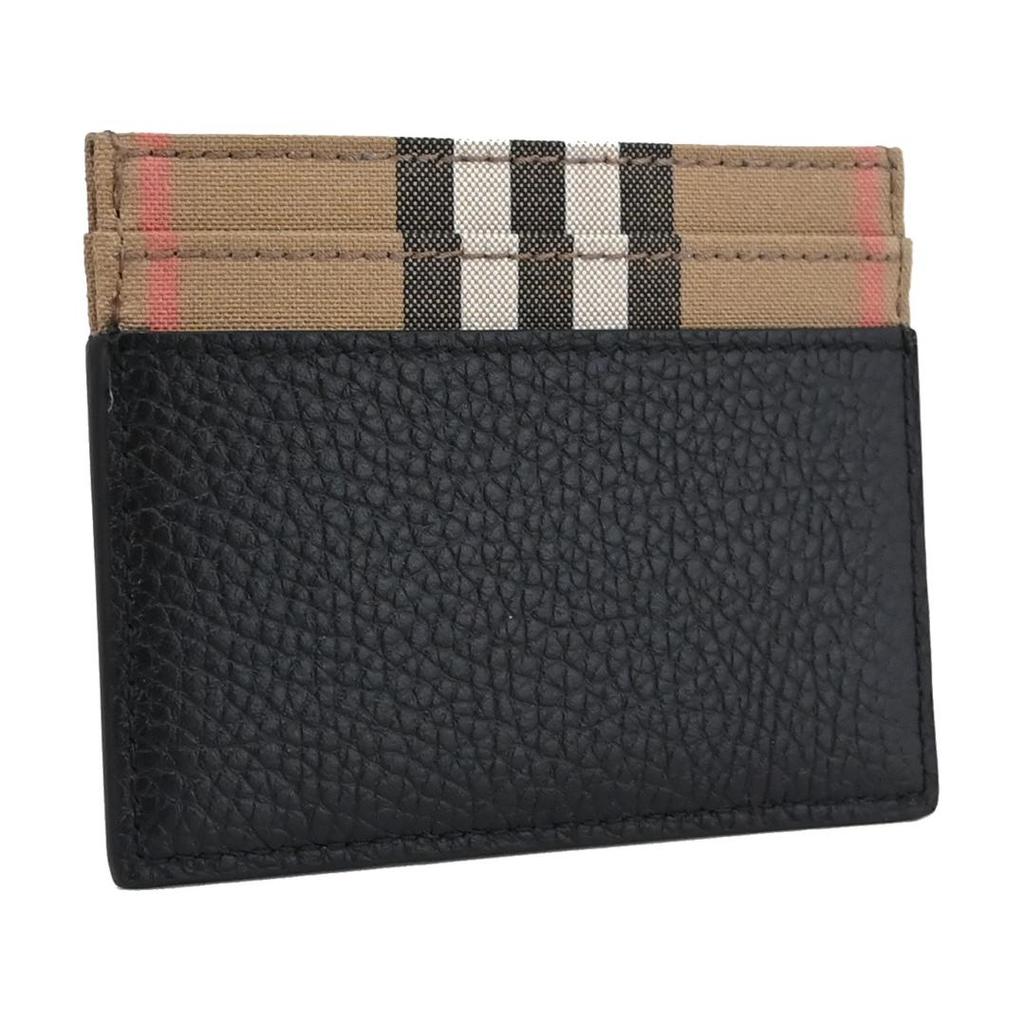 Burberry Classic Print Logo Leather Wallet Unisex And Couple Style Black