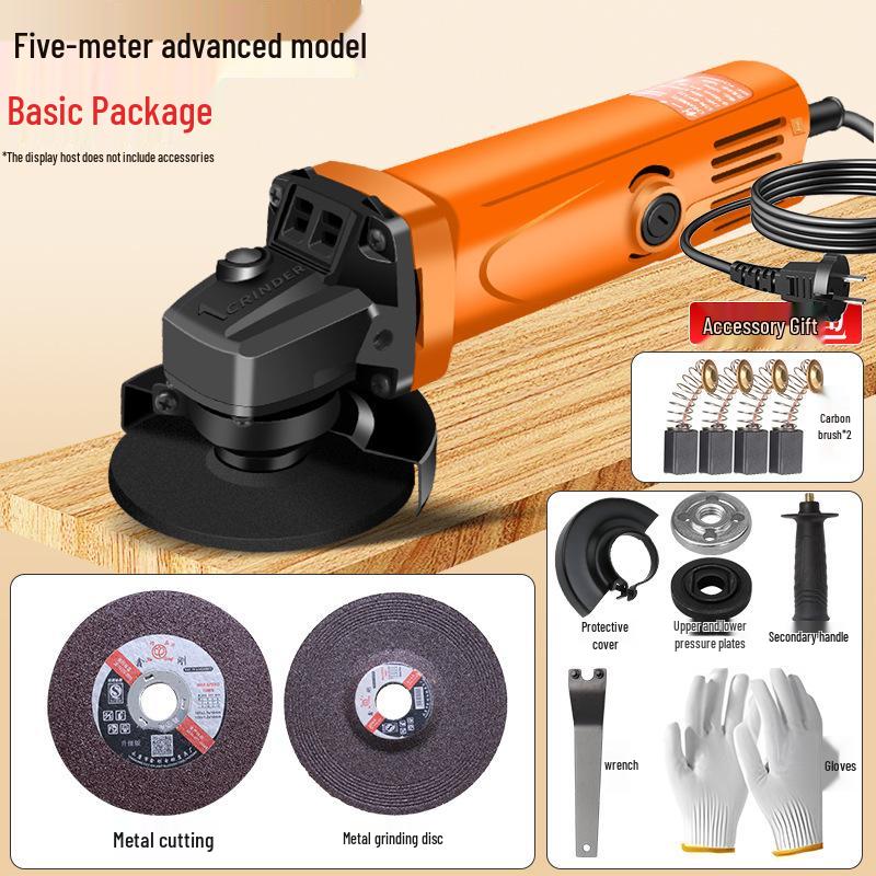Angle Grinder: Industrial Polisher for Metal Cutting, Rust Removal & Grinding, Household Hand Tool
