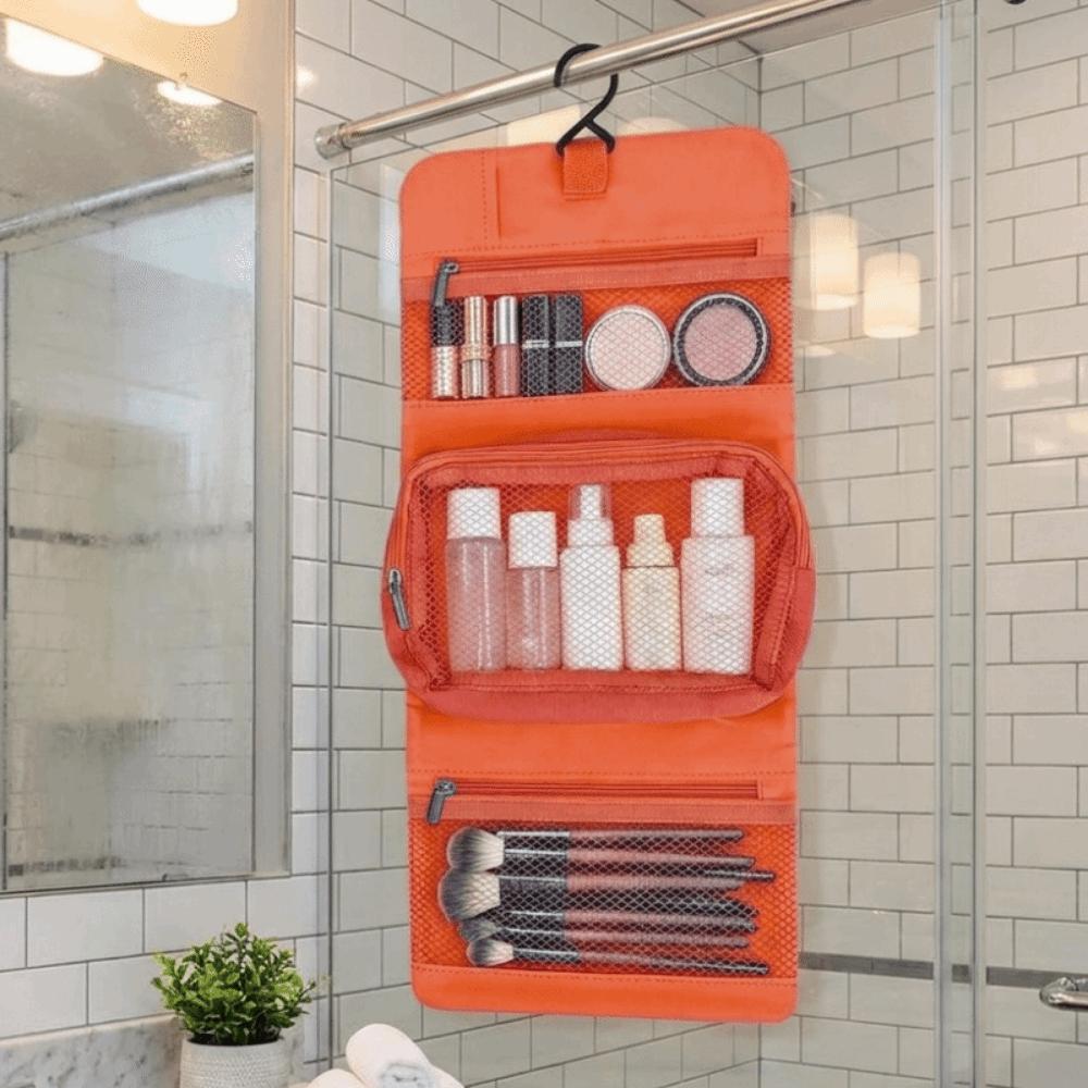 Simple Multiple Pockets Detachable Toiletry Bag Folding with Hanging Hook Hanging Makeup Bag Large Capacity Wash Pouch for Home