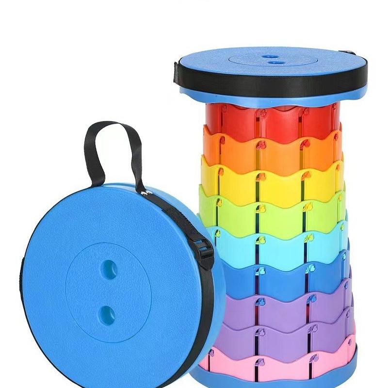 Outdoor Portable Folding Stool Plastic Folding Chair Travel Queue Chair Horse Stool Fishing Stool Adjustable Retractable Stool