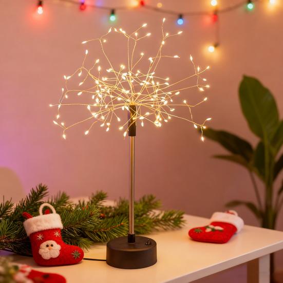 LED Starburst Table Lamp 120 Lights USB Fairy Lights Elegant Desk Lamp for Home Decor Wedding Centerpiece Lighting