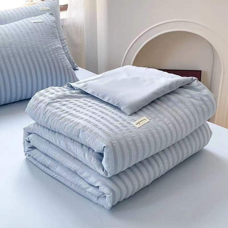 Seersucker Cool Summer Duvet Double Machine Washable Quilt Mattress Comforter Comfortable Soft Touch Mattress Cover 1pcs