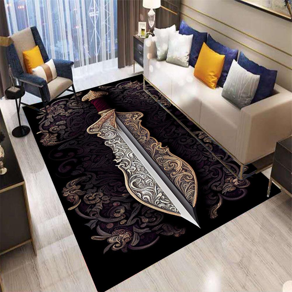 Retro Europa Persien Schwert Säbel Teppich Wohnzimmer Sofa Schlafzimmer Nachttisch Küche Eingangstür Matte Rutschfest Heimdekoration Teppich